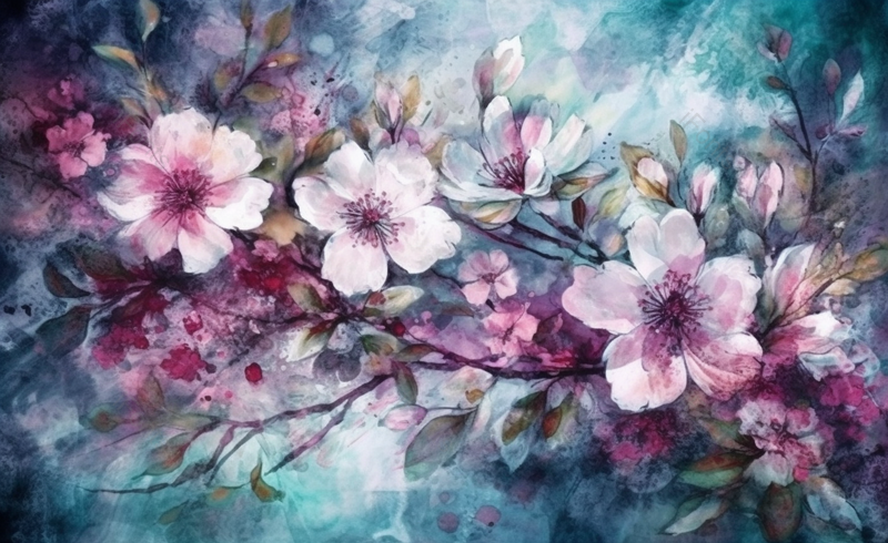 水彩唯美植物花朵手绘背景,插画/手绘图,插画/手绘图库,插画/手绘图下载,插画/手绘